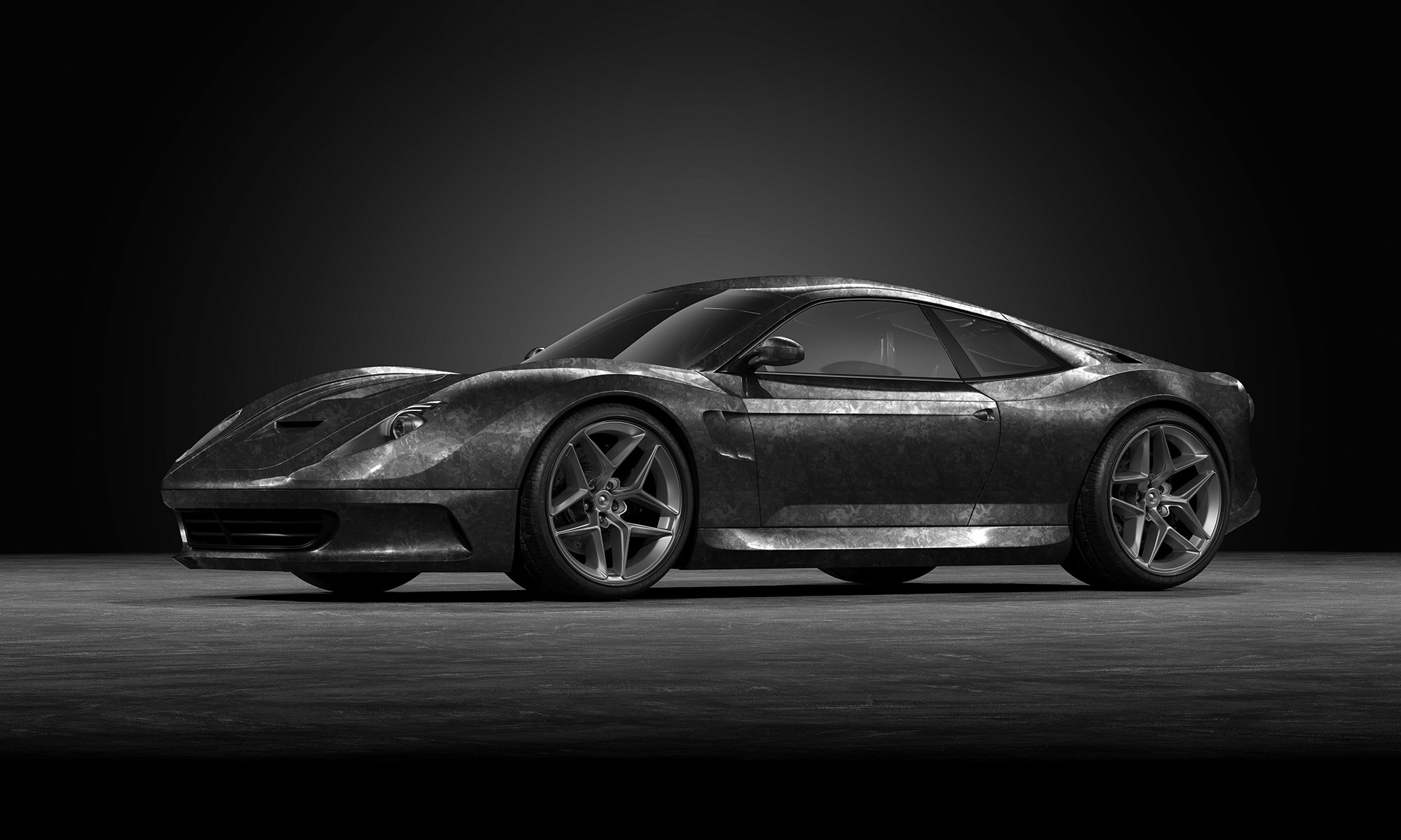 Gloss Shredded Black Carbon - P478 - Arlon Colour Protection Film - Car Visualizer - Web