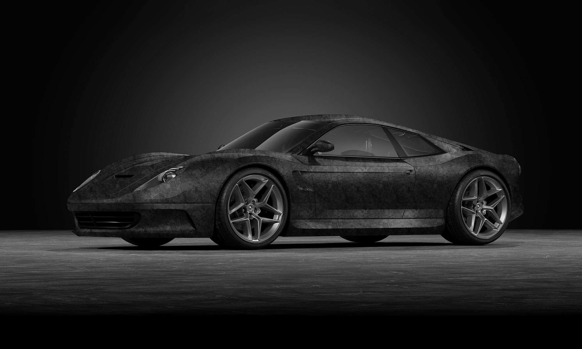 Matte Shredded Black Carbon - P509 - Arlon Colour Protection Film - Car Visualizer - Web